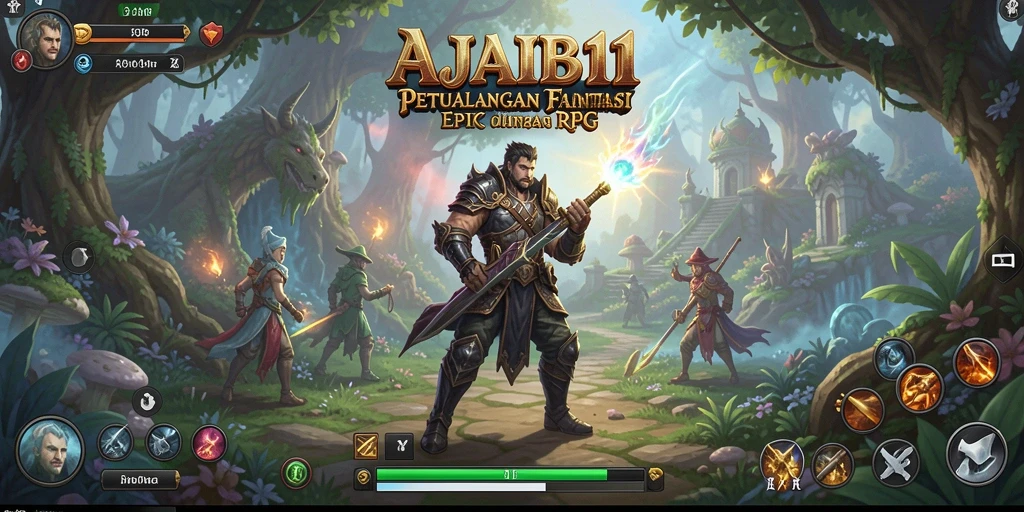 Screenshot menampilkan pertarungan seru dalam gameplay RPG AJAIB11.