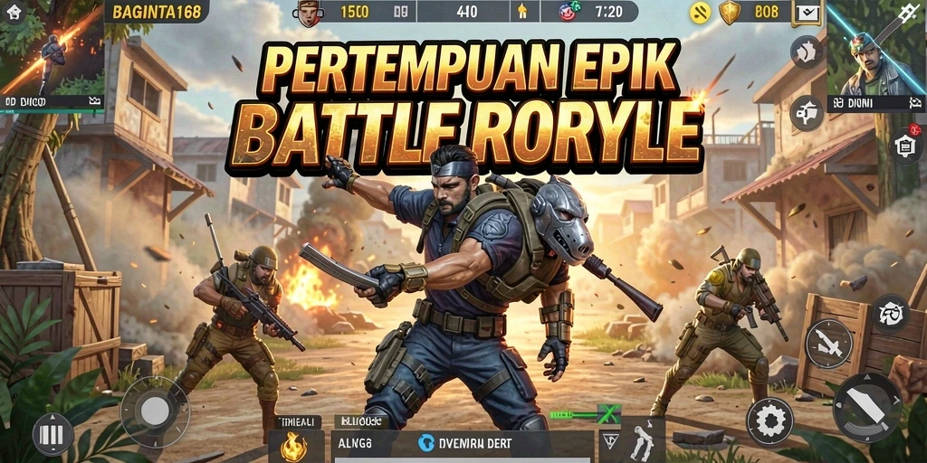 Screenshot gameplay BAGINTA168 yang intens di arena Battle Royale.