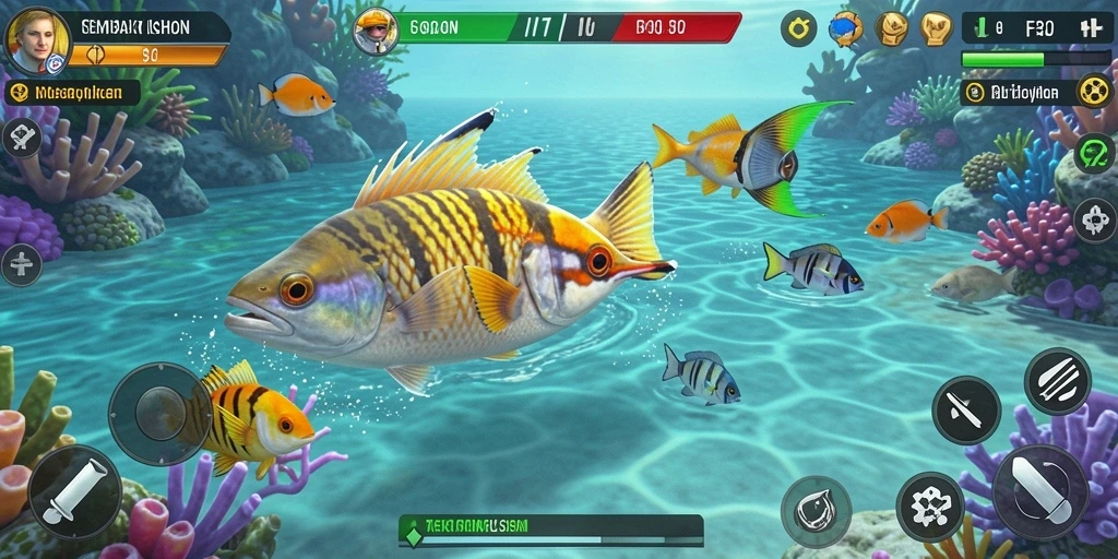 Tampilan menarik dari gameplay Tembak Ikan F32 yang seru.