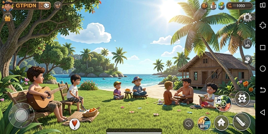 Tampilan gameplay GTPIDN yang penuh warna dan menyenangkan.
