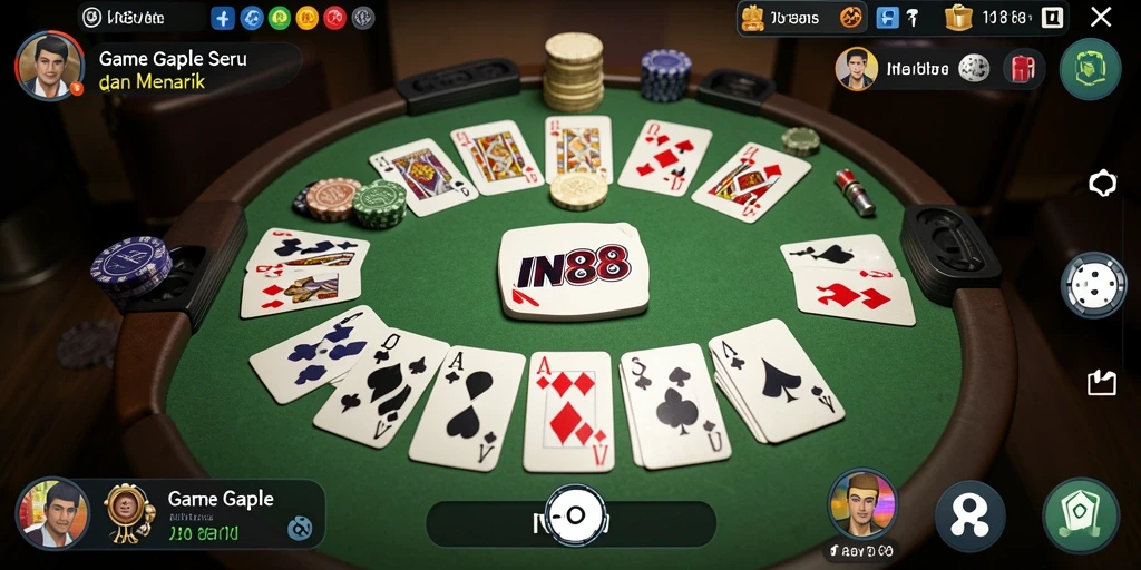 Tampilan gameplay seru dengan grafis Gaple yang menawan.