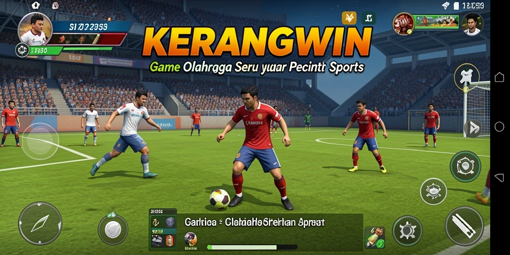 Screenshot dari gameplay KERANGWIN yang menunjukkan keseruan olahraga.
