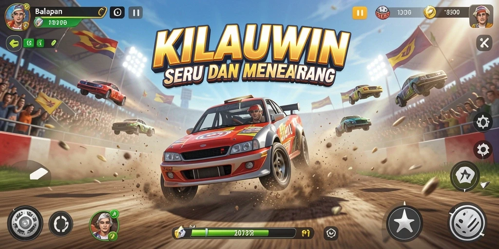 Gameplay seru KILAUWIN yang penuh aksi balapan.