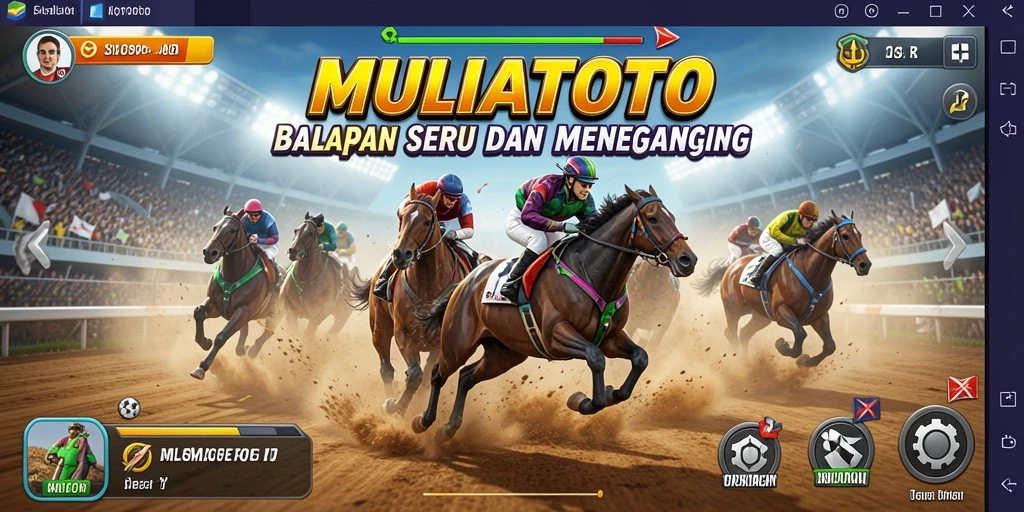 Gameplay seru dan menegangkan dalam MULIATOTO saat balapan.