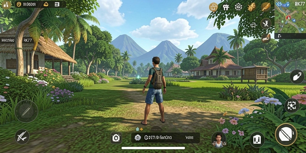 Tampilan gameplay RK77 yang seru dan penuh warna.