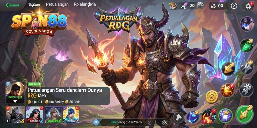 Tampilan menarik dari gameplay RPG yang mendebarkan di SPIN88.
