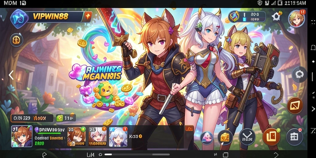 Tampilan gameplay <strong>VIPWIN88</strong> yang menampilkan karakter Anime dalam aksi.